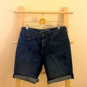 Cuffed jean Bermuda shorts—size 14